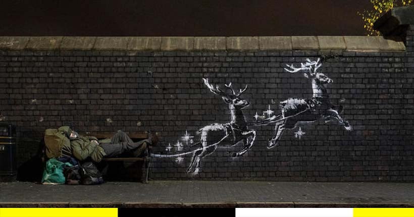 Pour Noël, Banksy dévoile une œuvre s'attaquant à la crise du logement britannique