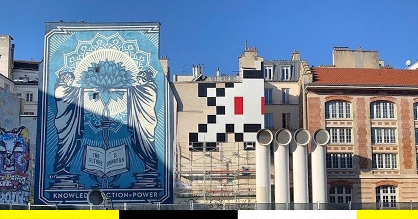 La plus grande fresque Space Invader du monde vient d'investir Paris